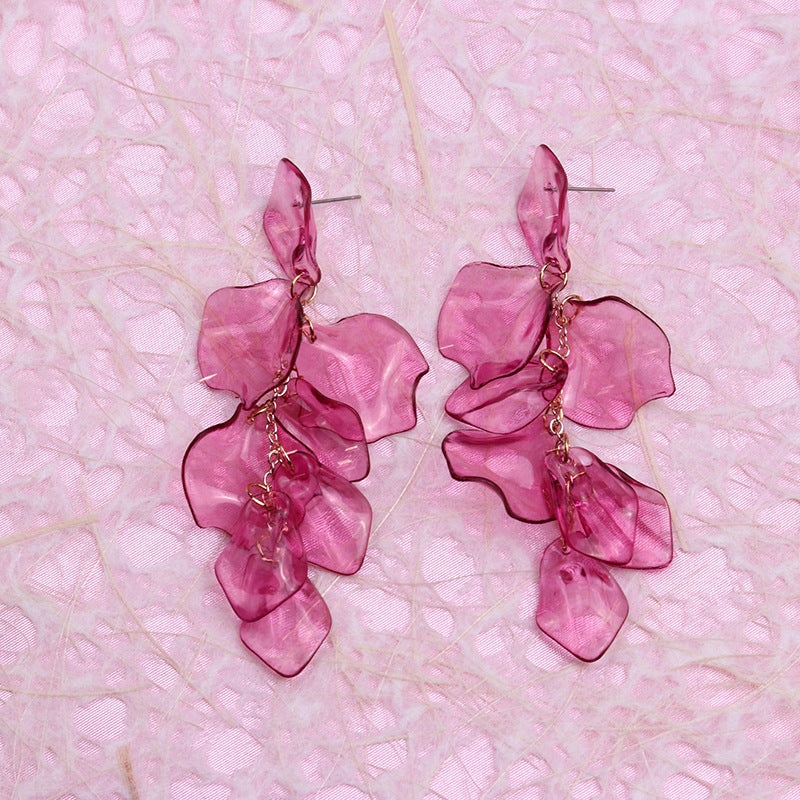 Wholesale Tassels Petals Acrylic Earrings